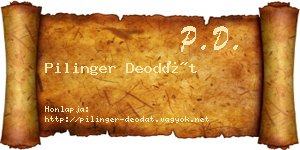Pilinger Deodát névjegykártya